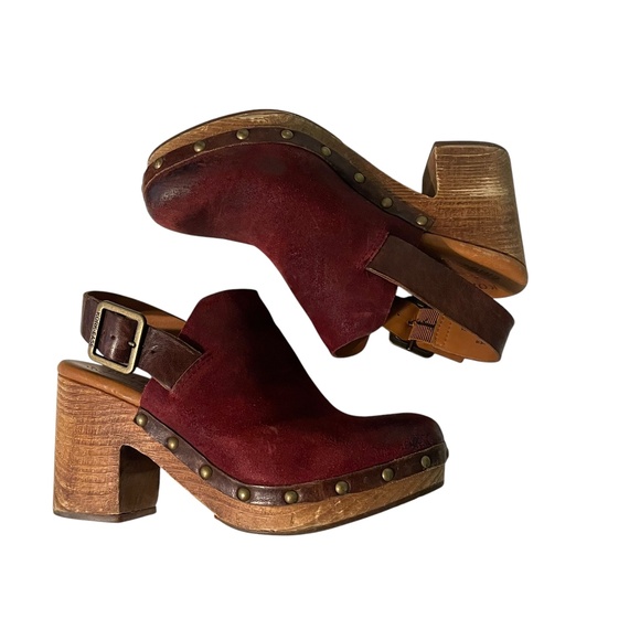 Kork-Ease Rosalind Suede Buckle Chunky Platform Heel Clog Size 6 - Picture 5 of 10